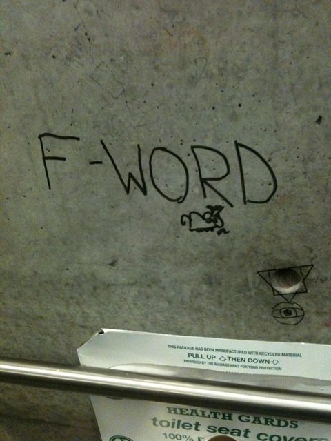 Canadian graffiti on the wall f-word