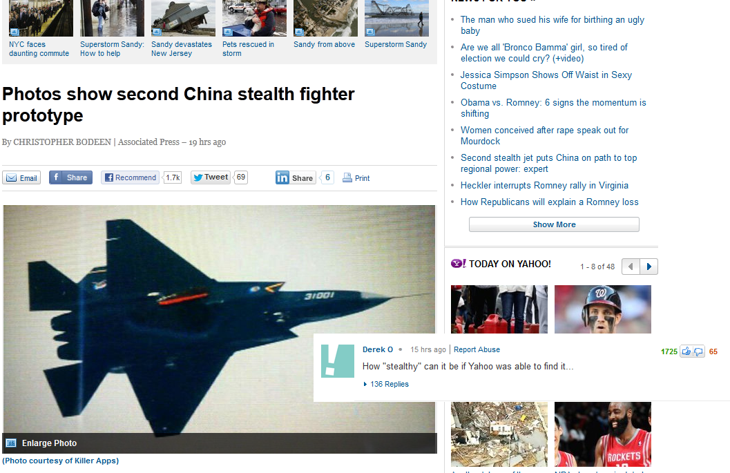 China stealth prototype yahoo news