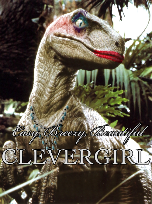 Dinosaur from Jurassic park in makeup
