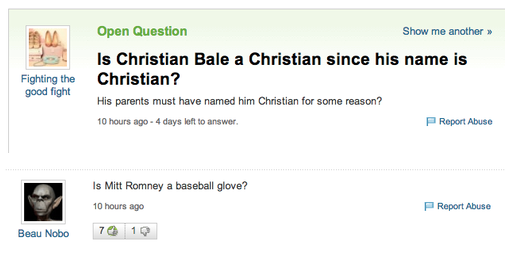 yahoo answers is christian bale a christian