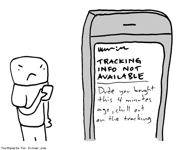 comic about tracking info for package