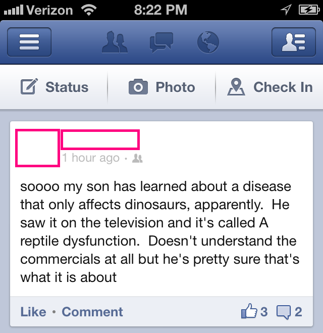 Reptile dysfunction facebook