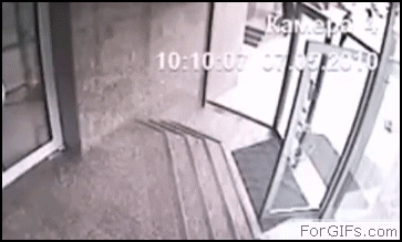 guy runs face first into a window