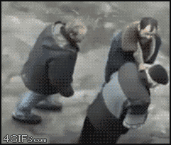 Three drunk Russians are standing around when one of them sneezes out fire and falls onto his side.