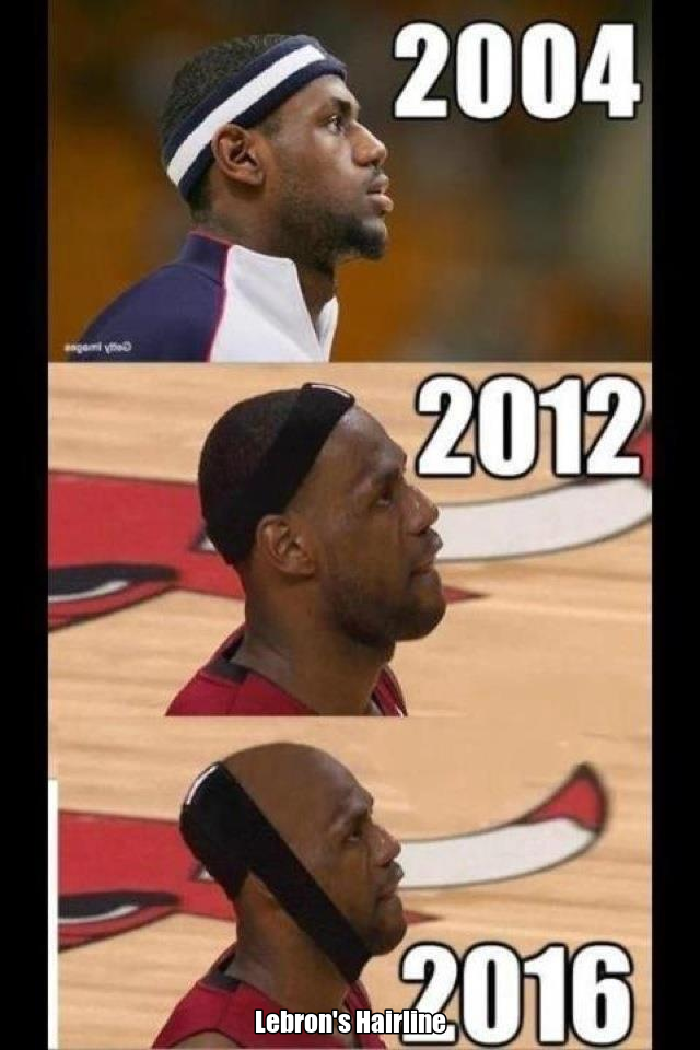 Lebron James wears a sweatband to hide his receding hairline.