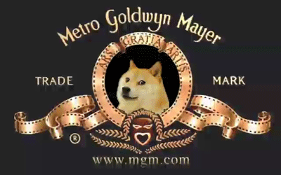 A shibe dog does the intro for MGM movie productions by staring and intensely getting bigger.